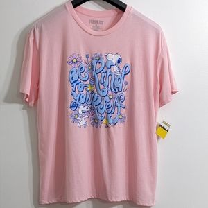 XXXL Peanuts Snoopy Women's Be Kind To Yourself Pink Boyfriend Graphic T-Shirt